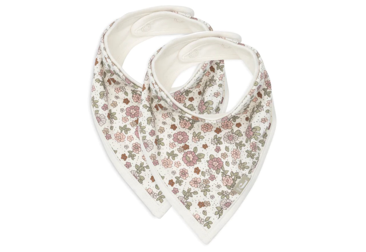 Bavoir bandana retro flowers 2unités 1
