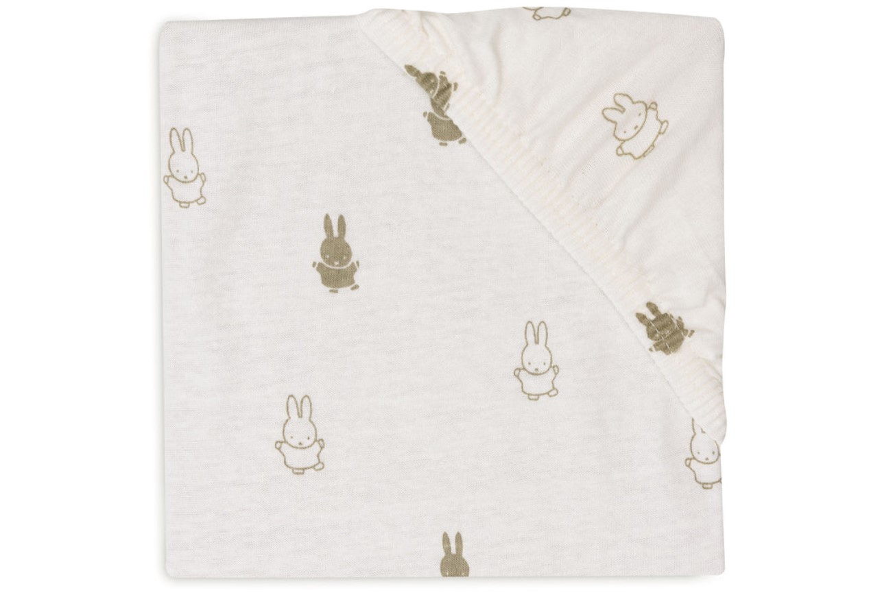 Drap-housse Jersey 40 50x80 90cm Happy Miffy Olive Green 1