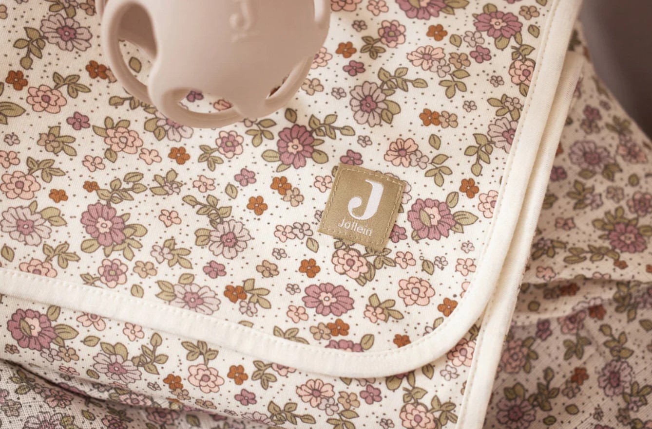 Couverture Berceau Jersey 75x100cm - Retro Flowers 6