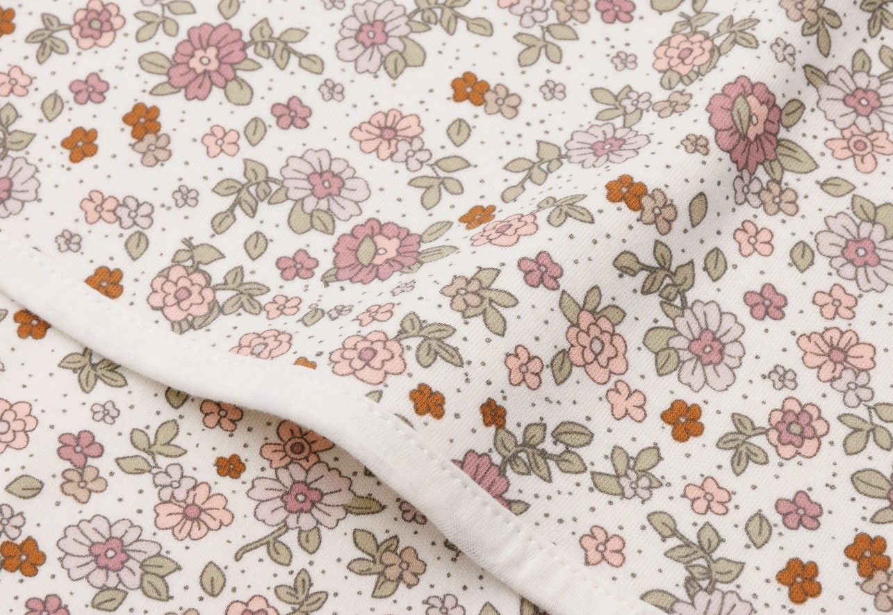 Couverture Berceau Jersey 75x100cm - Retro Flowers 3