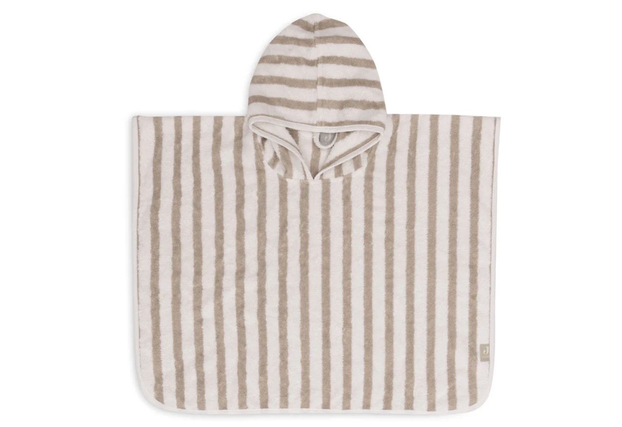 Poncho de Bain Stripe Éponge - Olive Green - GOTS 1