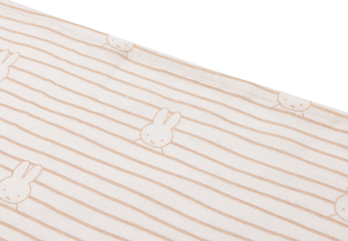Lange Gaze de Coton Small 70x70cm Miffy Stripe - Biscuit - 3 Unités 2