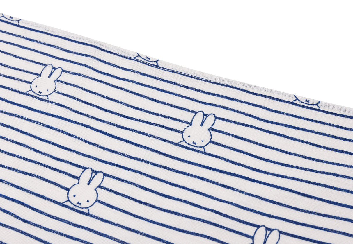 Lange Gaze de Coton Small 70x70cm Miffy Stripe - Navy - 3 Unités 2