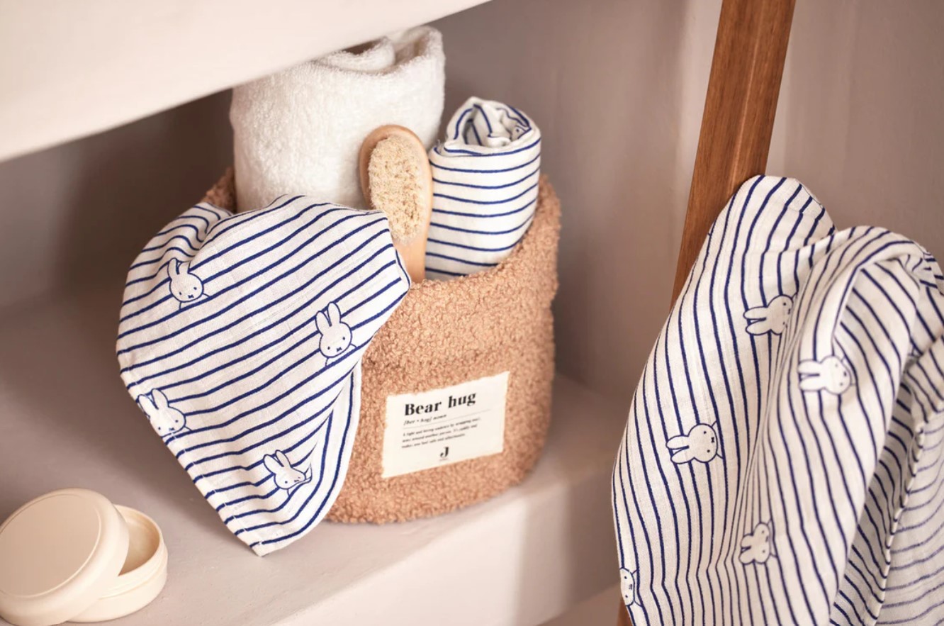 Lange Gaze de Coton Small 70x70cm Miffy Stripe - Navy - 3 Unités 3
