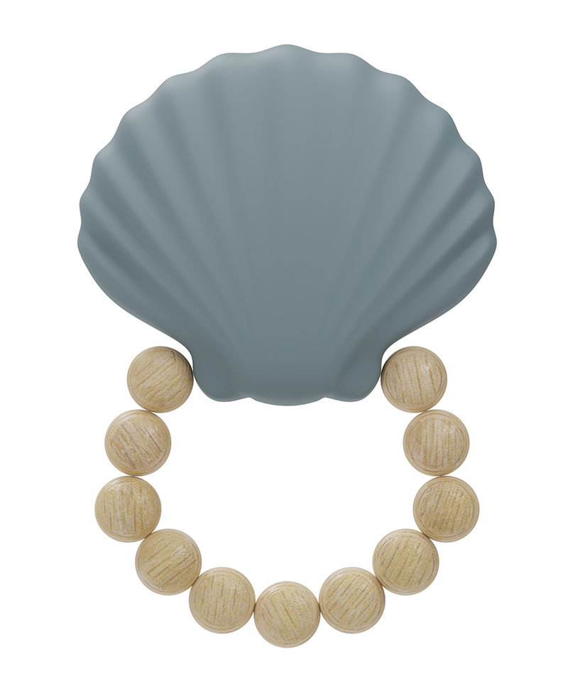 Anneau de dentition coquillage bleu 1