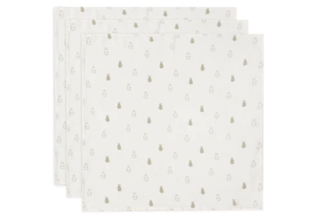 Lange Gaze de Coton Small 70x70cm Miffy - olive green - 3 Unités 1.