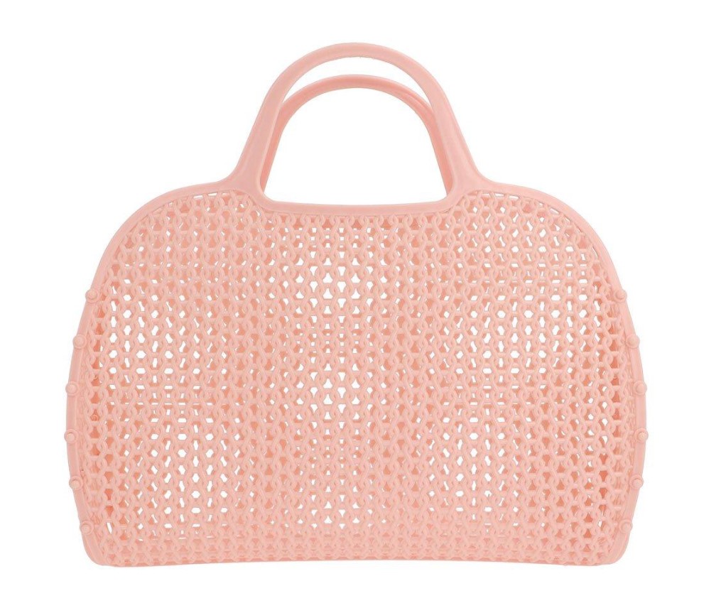 Sac de plage vintage quartz rose 1