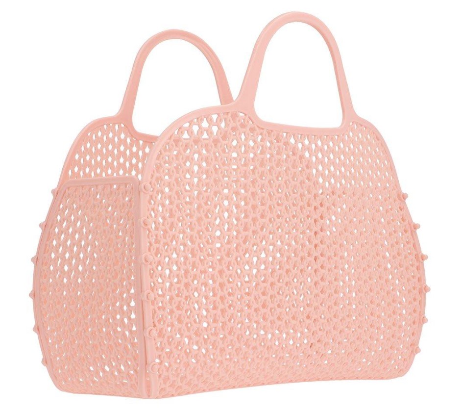 Sac de plage vintage quartz rose 2