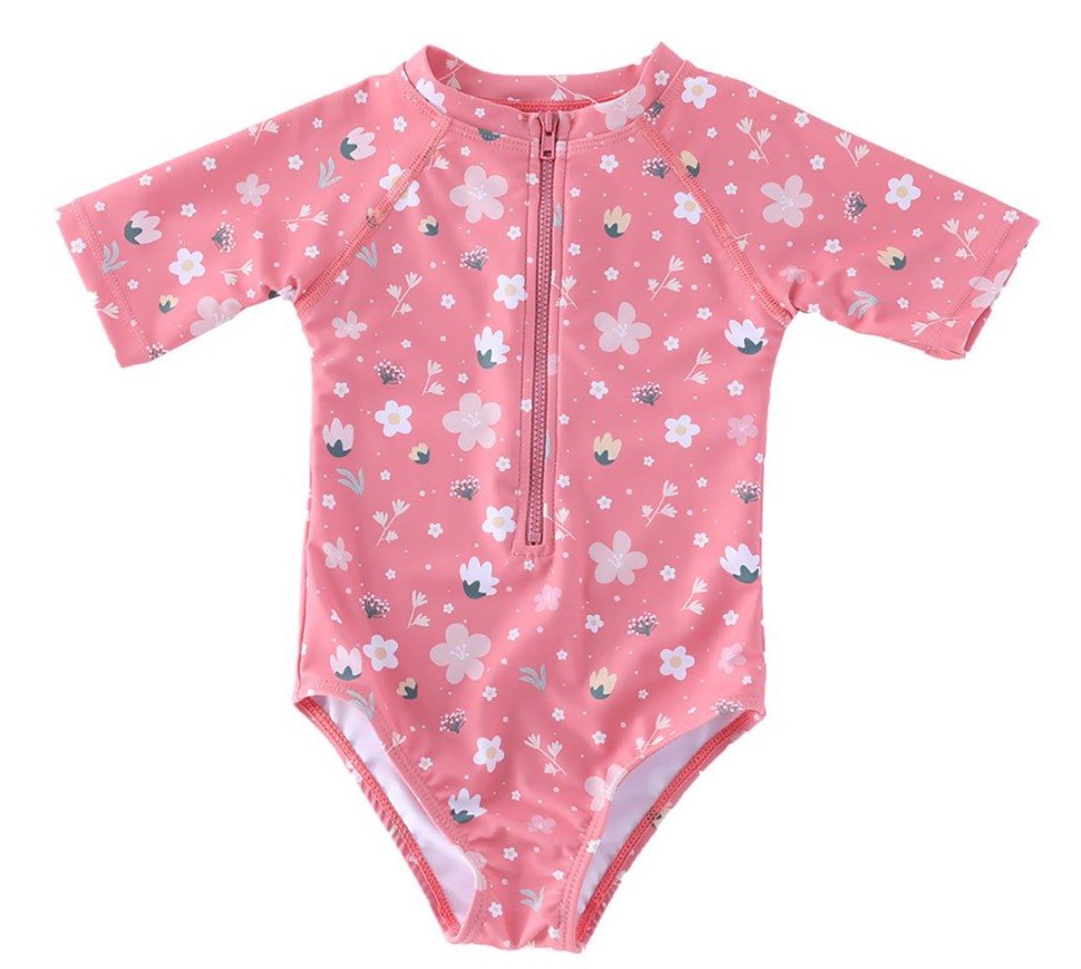 Maillot de bain zippé - fleurs 1
