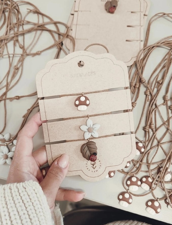 Collier - Mushroom + flower + leaf 2