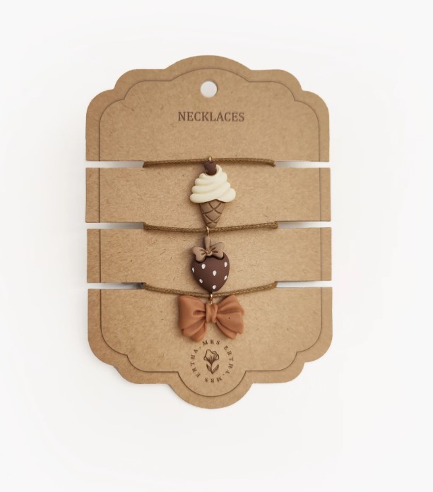 Collier - Icecream + strawberry + bow 1