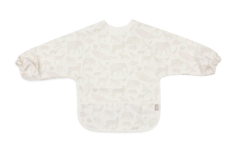 Bavoir à Manches Imperméable - Animals nougat 1