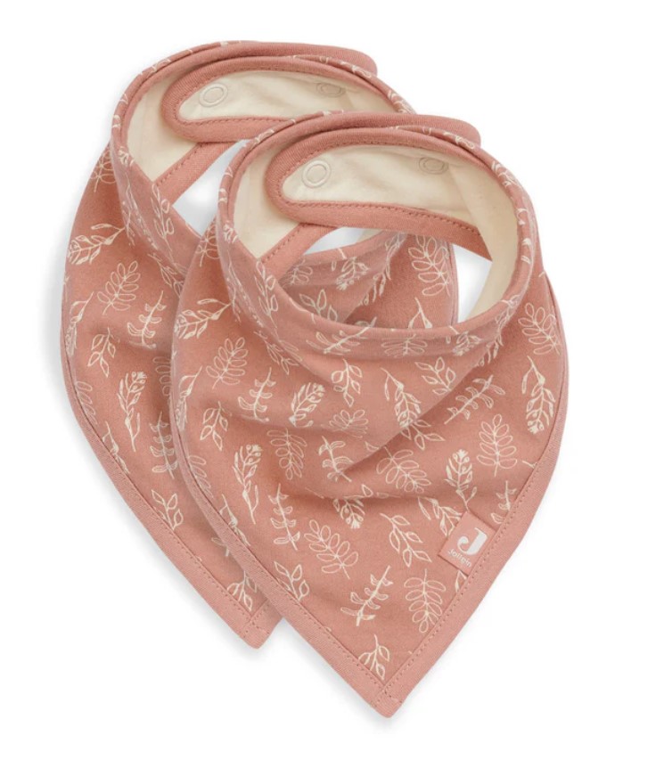 Bavoir bandana fleurs rose 1