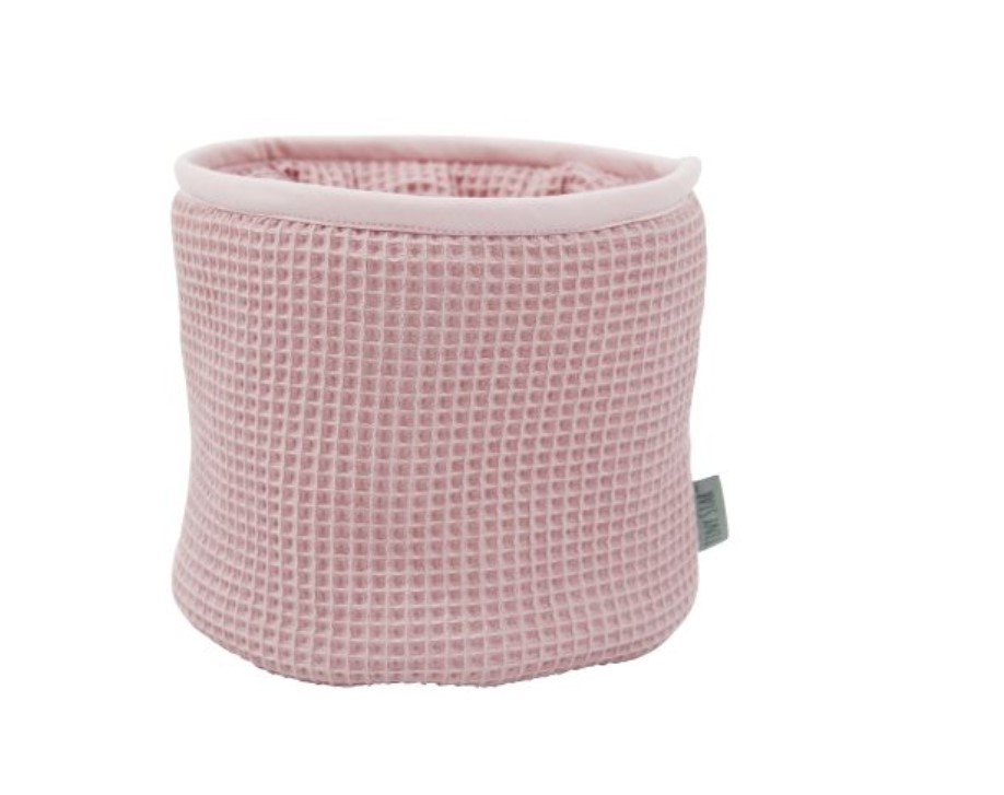 Panier en coton - gaufré rose 1