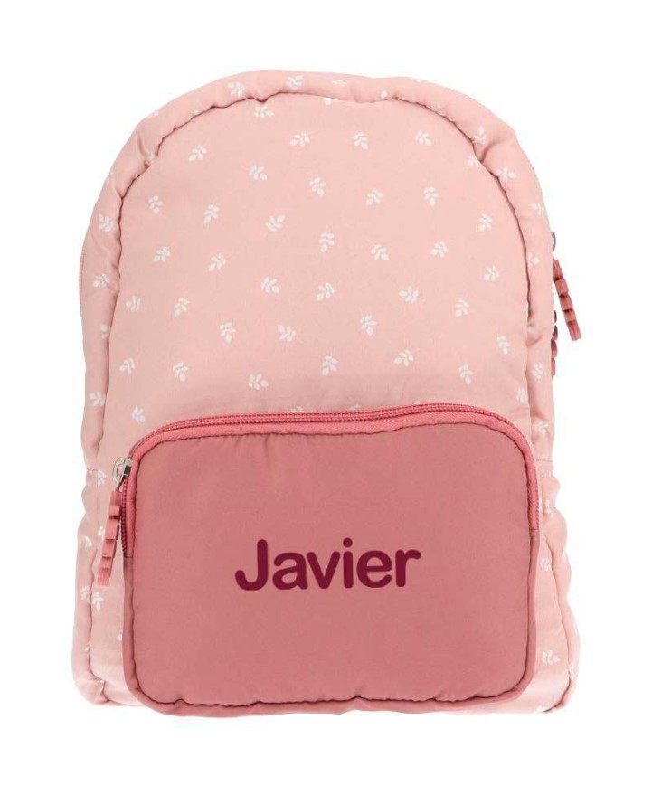 Sac maternelle leaves rose 2