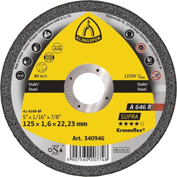 Disque à tronçonner Klingspor Kronenflex A 646 R Supra de 150 × 1,6 mm