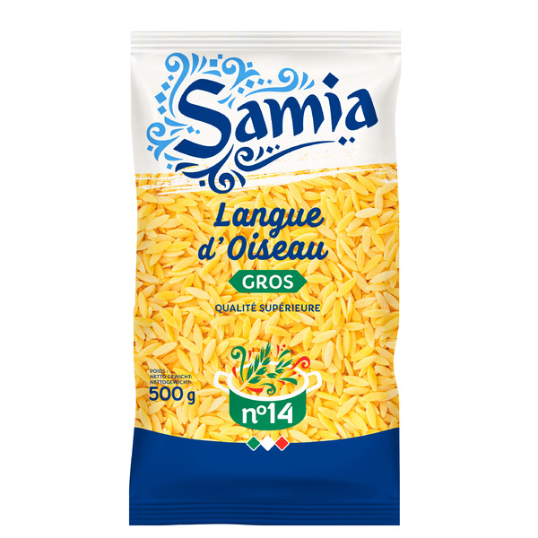 Pâtes grosse langue d\'oiseau n°14 500 g Samia