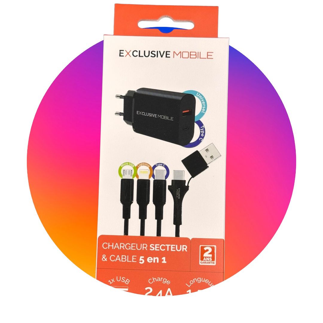 Chargeur Secteur & Câble 5 en 1