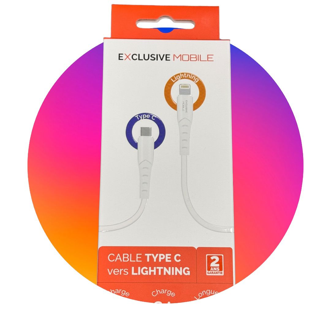 Cable Type C vers Lightning 2M