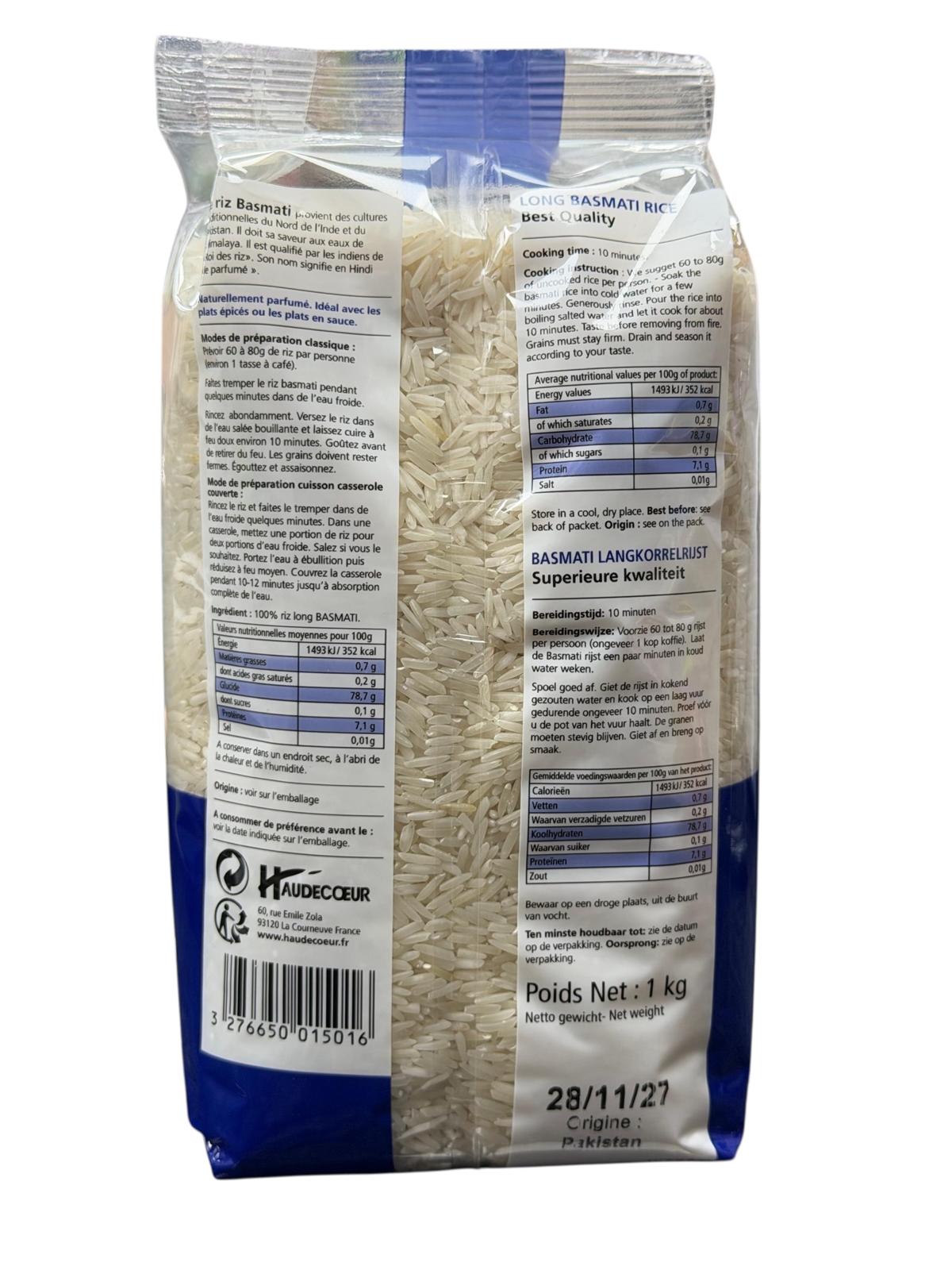 RIZ LONG BASMATI 1KG ELEPHANT RIZ DU MONDE2
