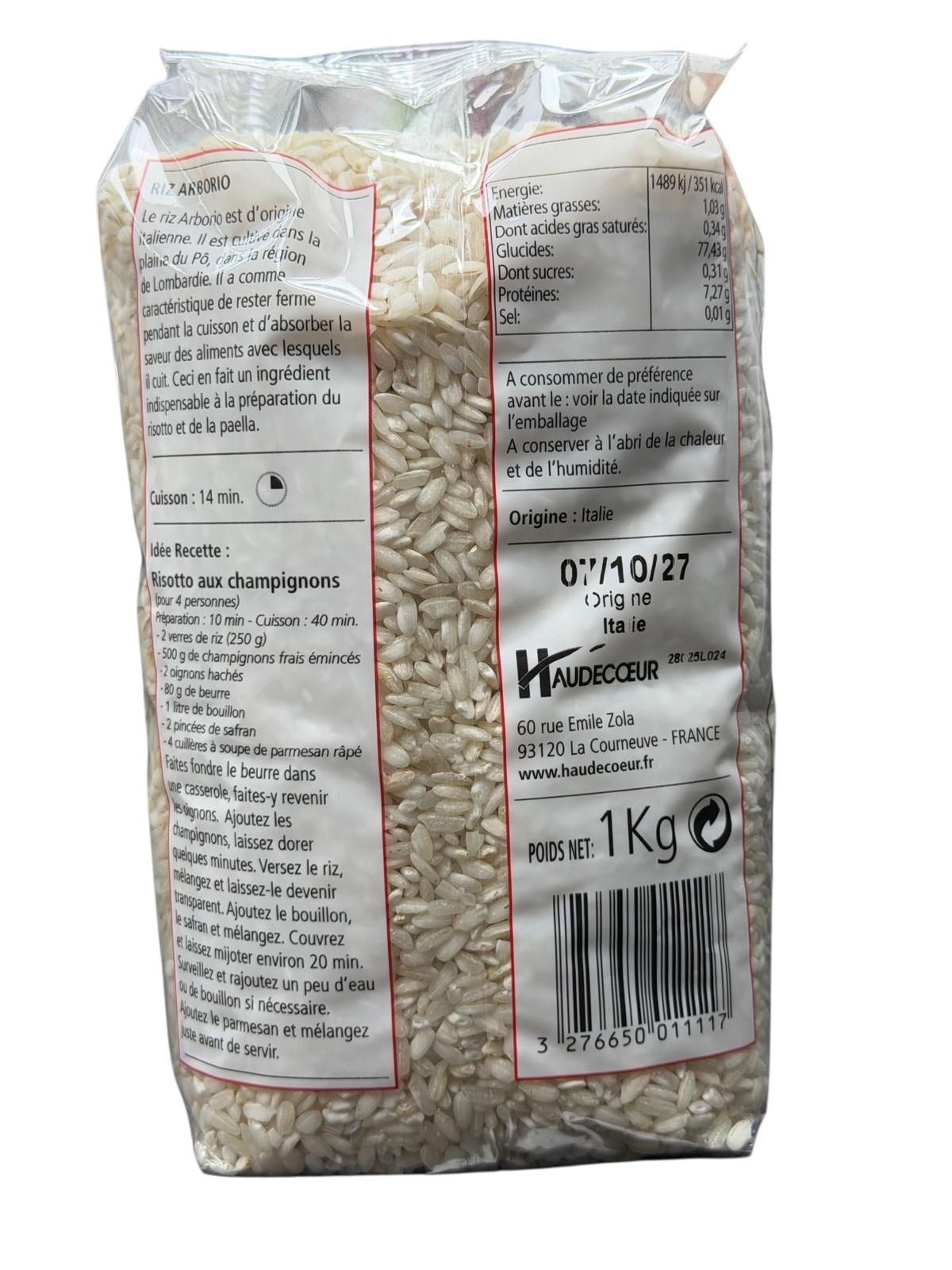 RIZ ARBORIO SPECIAL RISOTTO 1KG RIZ DU MONDE 1 (2)