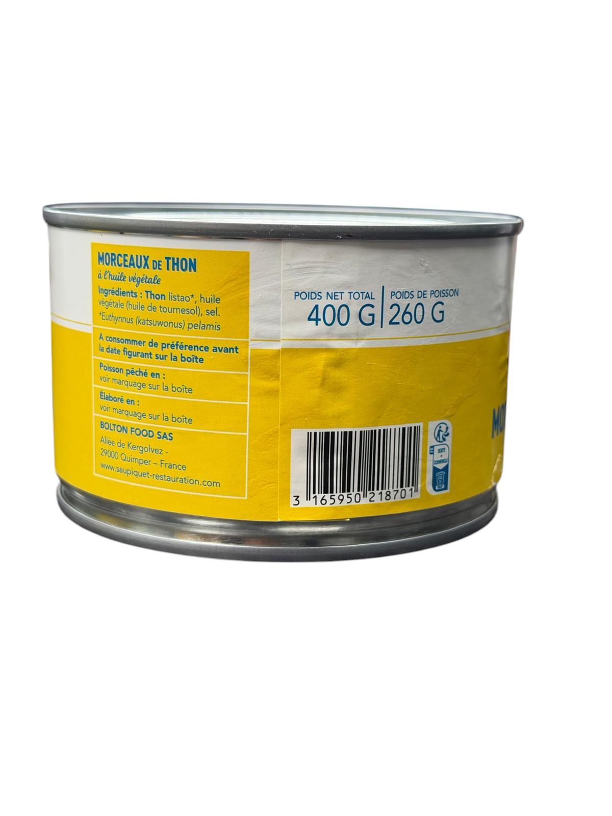 SAUPIQUET MORCEAUX DE THON A LHUILE 400G2