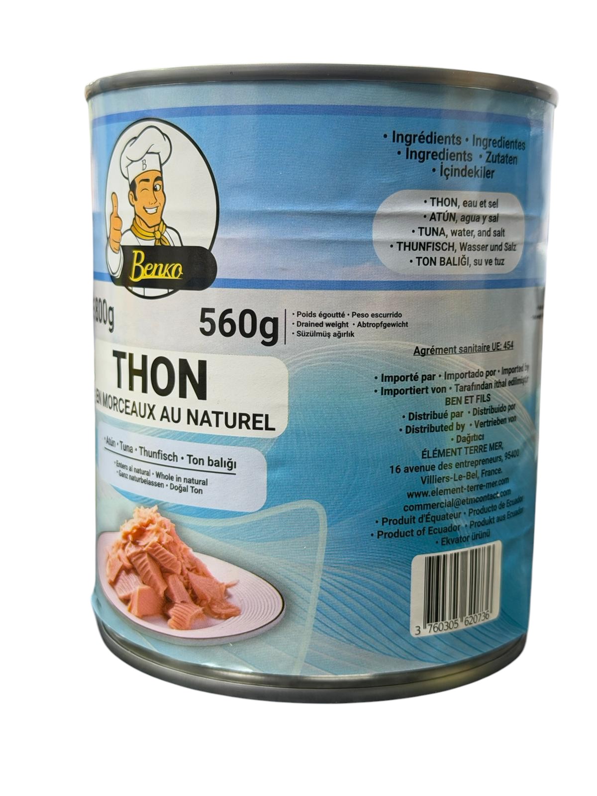 BENKO THON EN MORCEAUX AU NATUREL 800G