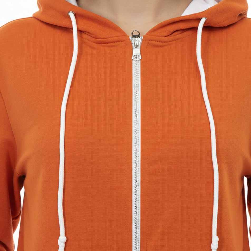 Gros plan Haut jogging orange