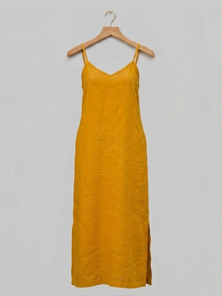 Robe en 100% lin jaune