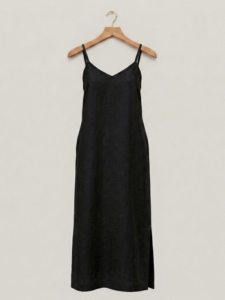 Robe en 100% lin noire