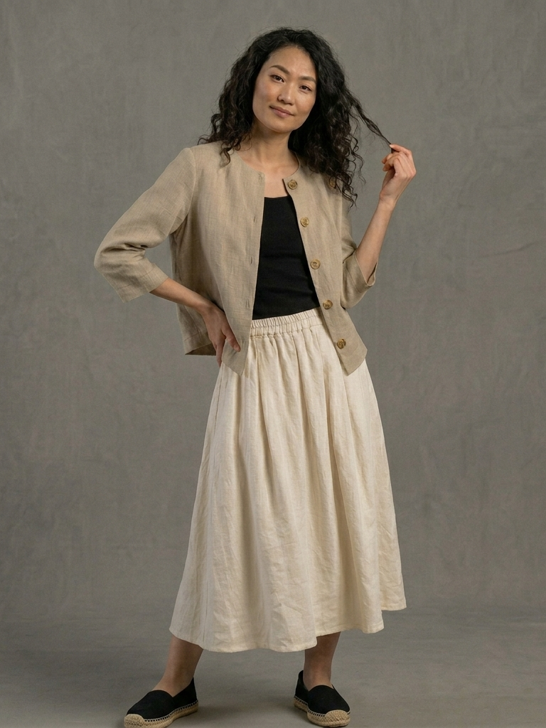 Veste en lin bio Beige