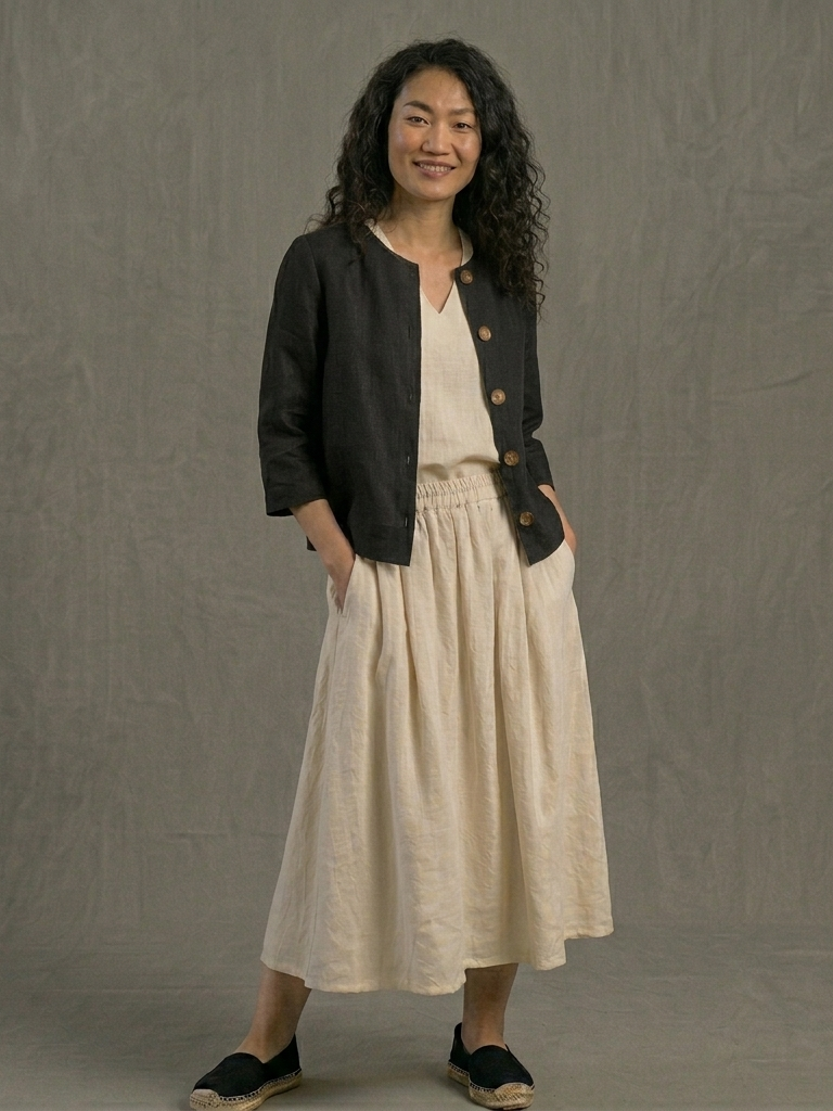 Blazer en lin Noire