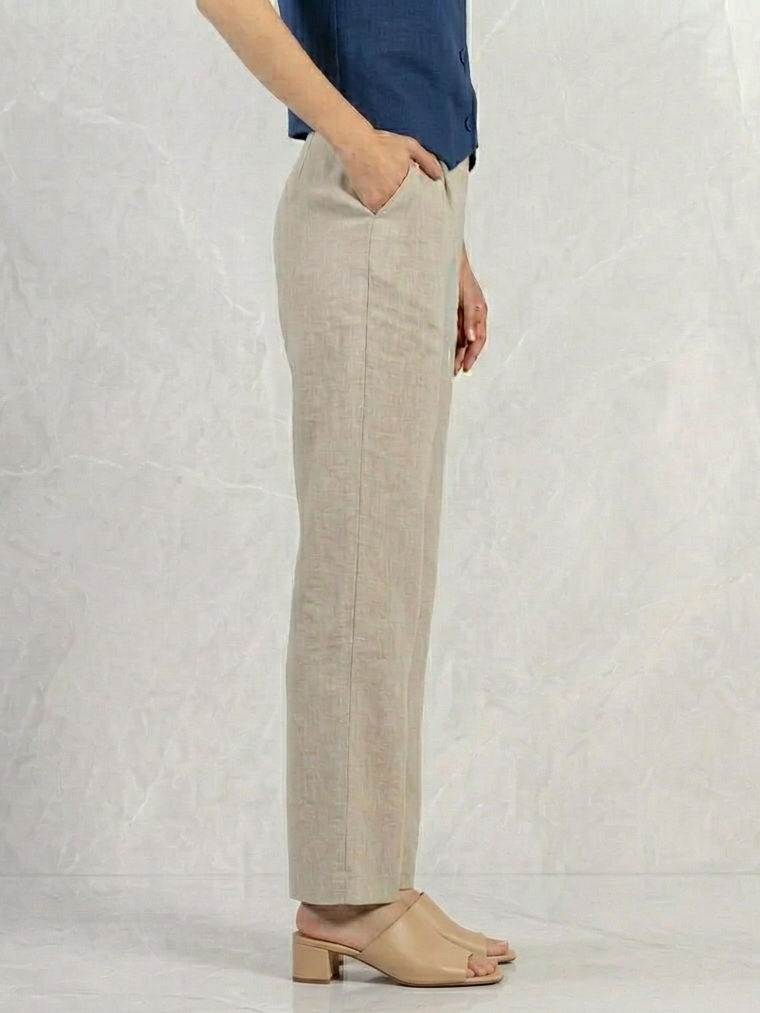 Pantalon 100% lin blanc écru