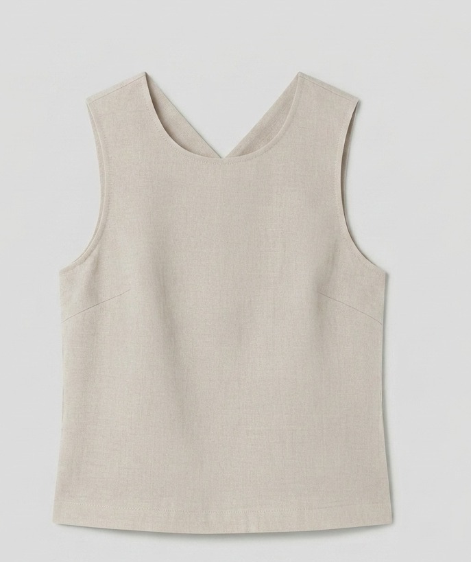 Top 100% lin beige