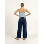 Pantalon 100% lin Derrière bleu foncé