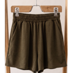 Short 100% laine bio vert kaki sur cintre