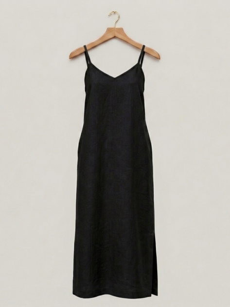 Robe en 100% lin noire