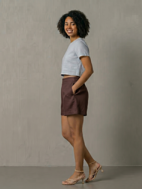 Short 100% lin bio  lie de vin