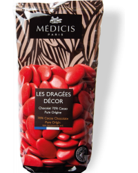 Dragées Décor chocolat 70% Pure Origine coquelicot