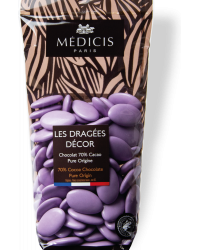 Dragées Décor chocolat 70% Pure Origine mauve