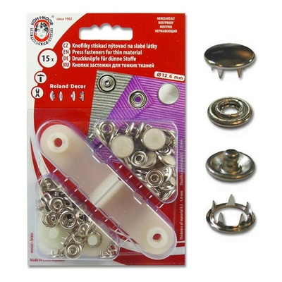 Boutons pression Jersey Style 10.5mm NICKEL (Blister 15 pieces)