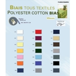 biais tous textiles 30mm polyester coton