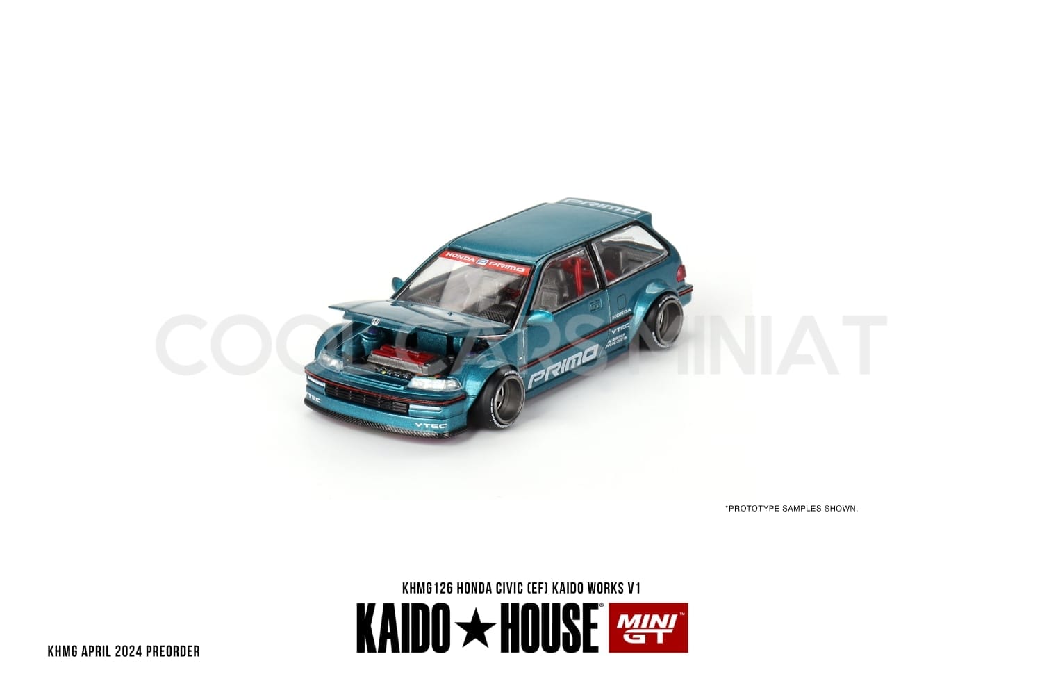 Honda Civic EF Kaido Works V1 Bleu MiniGT Kaido House 1/64