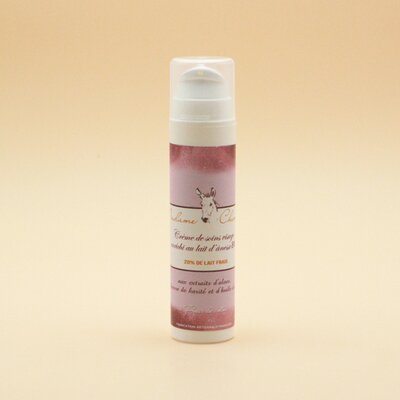 Crème de soin visage au lait dânesse bio Madame Chamotte, flacon airless 50 m
