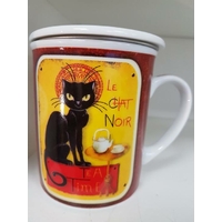 Tasse à thé : chat noir