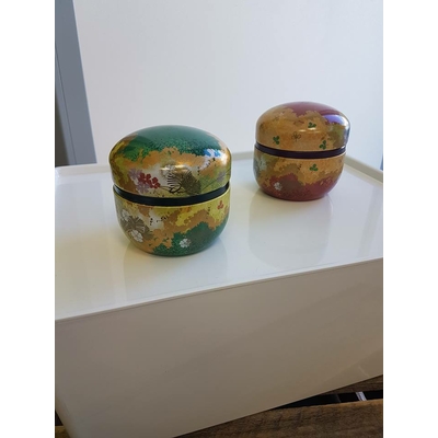 lot de 2 boites décoratives laquées japonaises