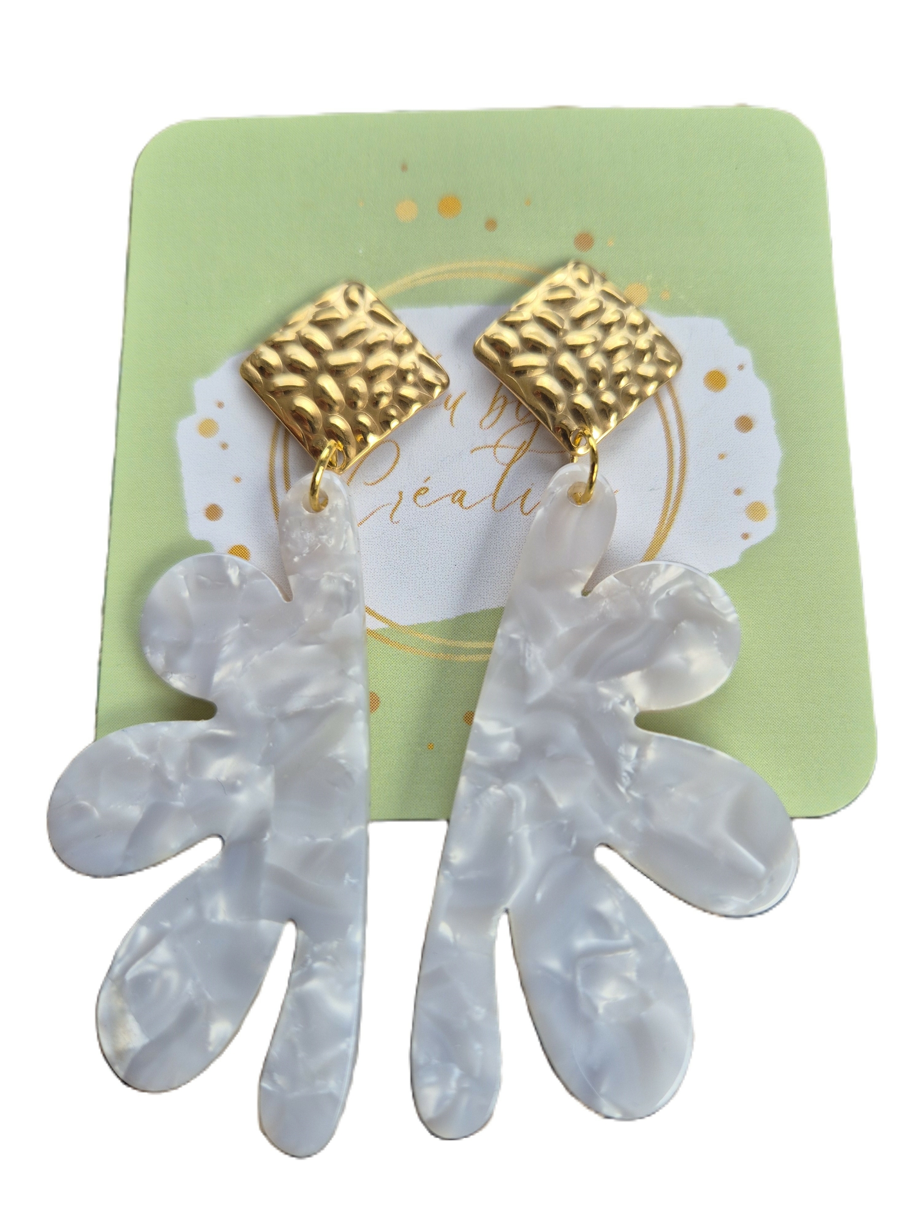 boucles d'oreilles fleur de coton 2