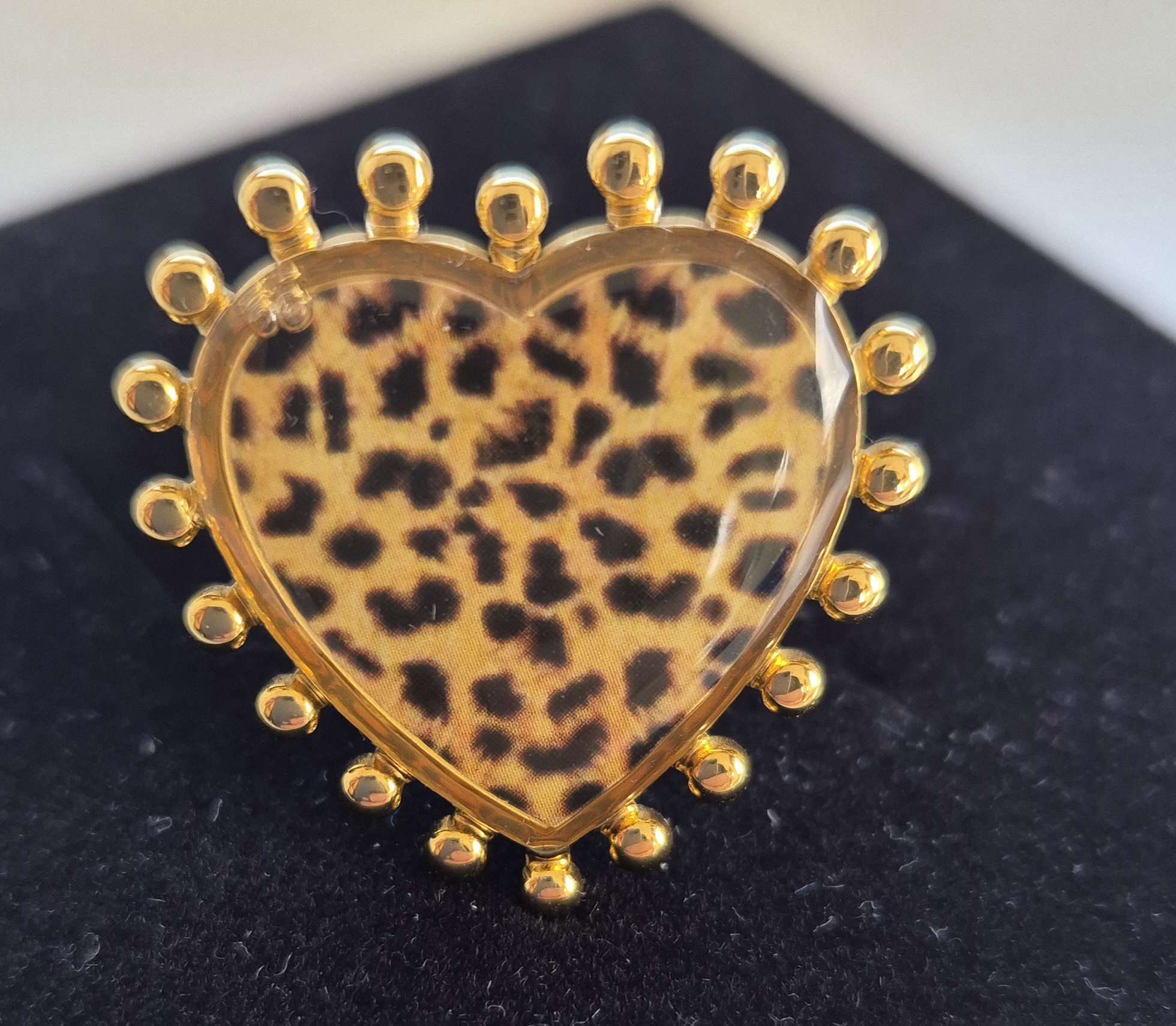 bague coeur léopard