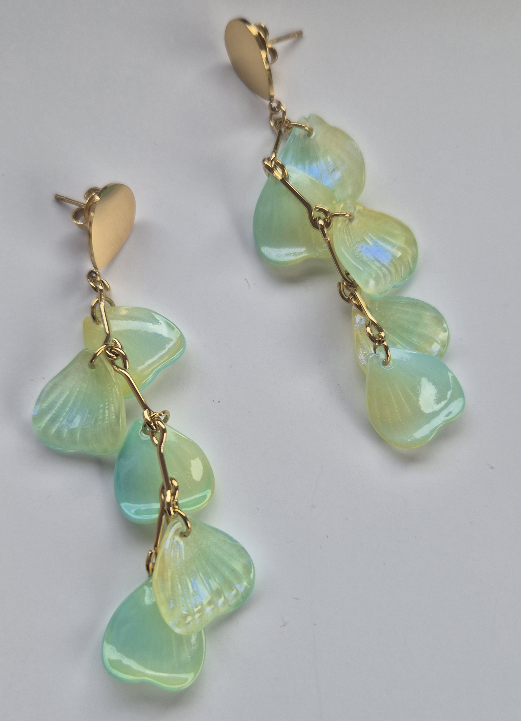 parure pétale vert aqua