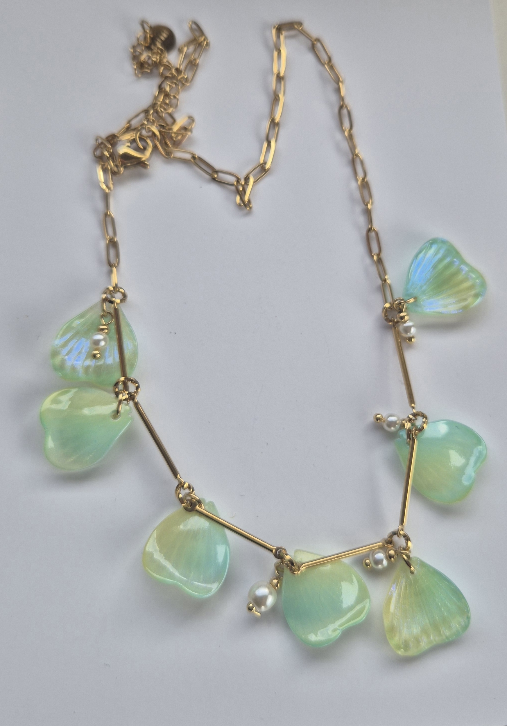 parure pétale vert aqua 2
